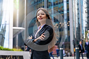 Confident business woman portrait in the City of London photo