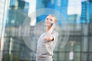 Confident business woman speaking on the phone