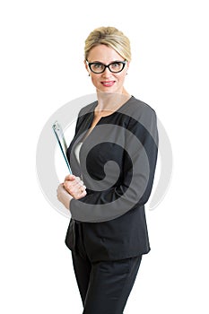 Confident business woman weared eyeglasses