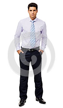 Confident Businessman With Hands In Pockets