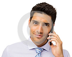 Confident Businessman Using Smart Phone