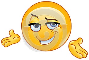 Confident presenting emoticon