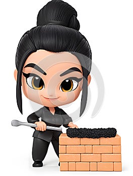 Confident female builder with a smile