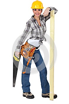 Confident female carpenter