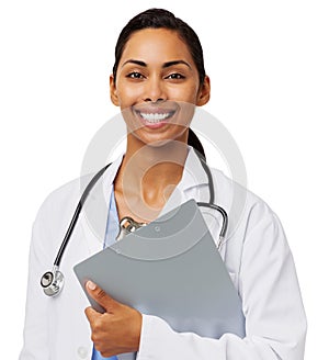 Confident Female Doctor Holding Clipboard