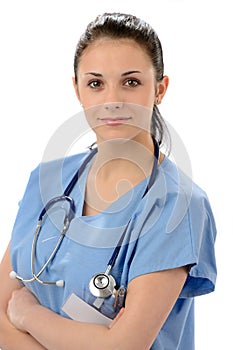 Confident female doctor posing with arms crossed