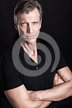 Confident good looking man shooted in studio