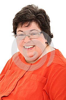 Confident and Happy Obese Woman Business Portrait