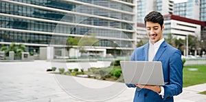 Confident Hispanic businessman in suit