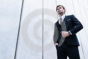 Confident male manager in stylish formal wear