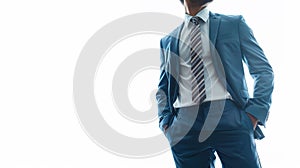 The man in blue suit.AI generated image