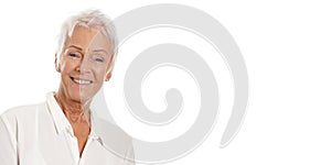 Confident mature woman banner