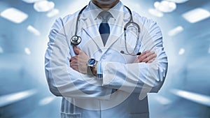 Confident Medical Professional in White Lab Coat