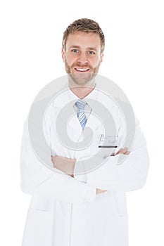 Confident Mid Adult Male Doctor With Stethoscope