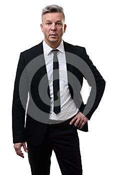Confident middle aged business man isolated