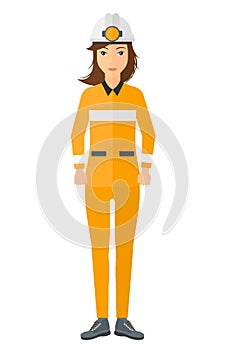 Confident miner in hardhat