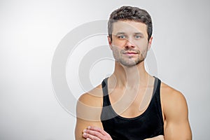 Confident muscular man leading healthy lifestyle