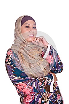 Confident Muslim woman in scarf