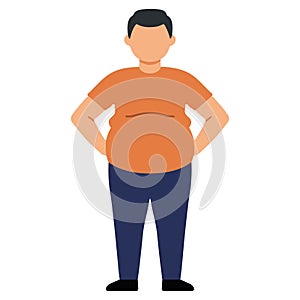 Confident Overweight Man with Hands on Hips