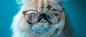 Confident And Playful Persian Cat Exudes Style With Trendy Glasses