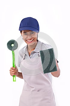 Confident, professional female cleaner