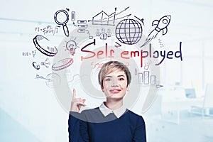 Confident self employed Asian woman