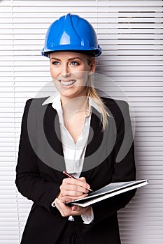 Confident Smiling Woman In Hard Hat