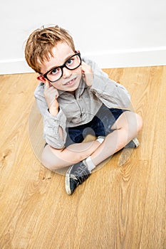 Confident or stubborn boy body language, abusive high angle view