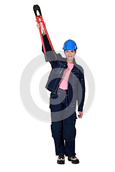 Confident woman with boltcutters
