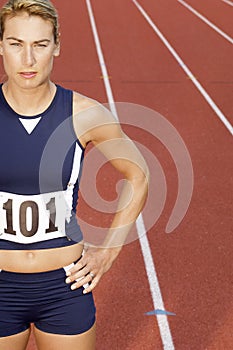 Confident Woman On Racetrack