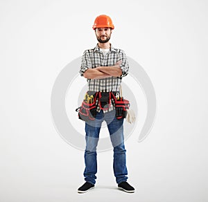 Confident workman with tools