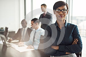 Confident young African businesswoman photo