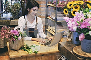 Confident Young Business Owner Flower Shop Store.