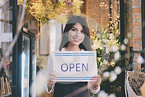 Confident Young Business Owner Flower Shop Store.