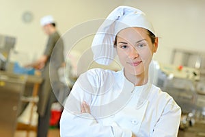 confident young female chef