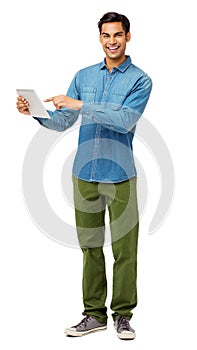 Confident Young Man Using Digital Tablet