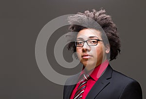 Confident young teenager with afro