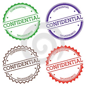 Confidential badge isolated on white background.