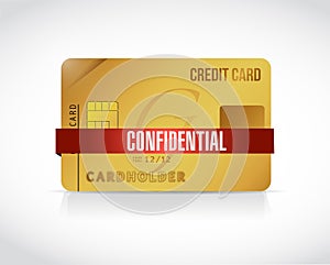 Confidential credit card information illustration