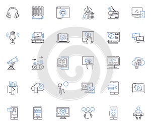 Confidential data line icons collection. Secrecy, Privacy, Encryption, Classified, Sensitive, Protected, Insider vector