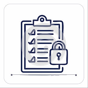 Confidential Document Security HandDrawn Icon
