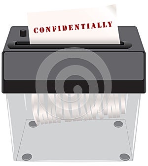 Confidential documents in the shredder