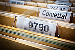 Confidential file folder on background photo