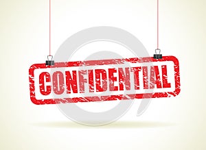 Confidential hanging sign