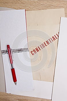 Confidential information in a folder