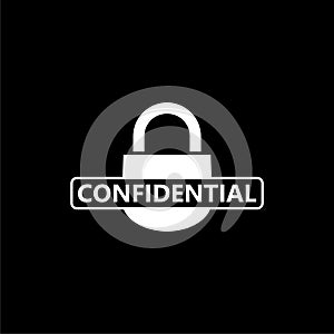 Confidential information icon isolated on black background