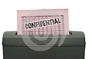 Confidential paper into shredder