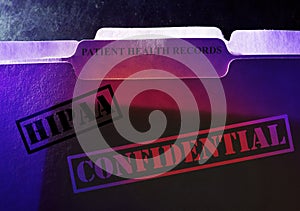 Confidential Patient Health records HIPAA folders photo