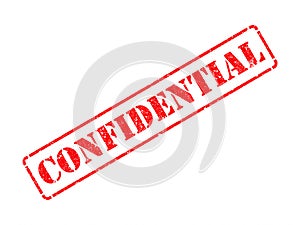 Confidential on Red Rubber Stamp. photo