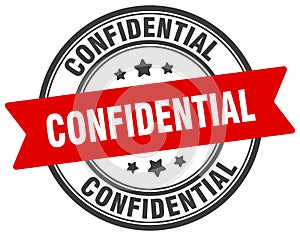 confidential stamp. confidential label on transparent background. round sign